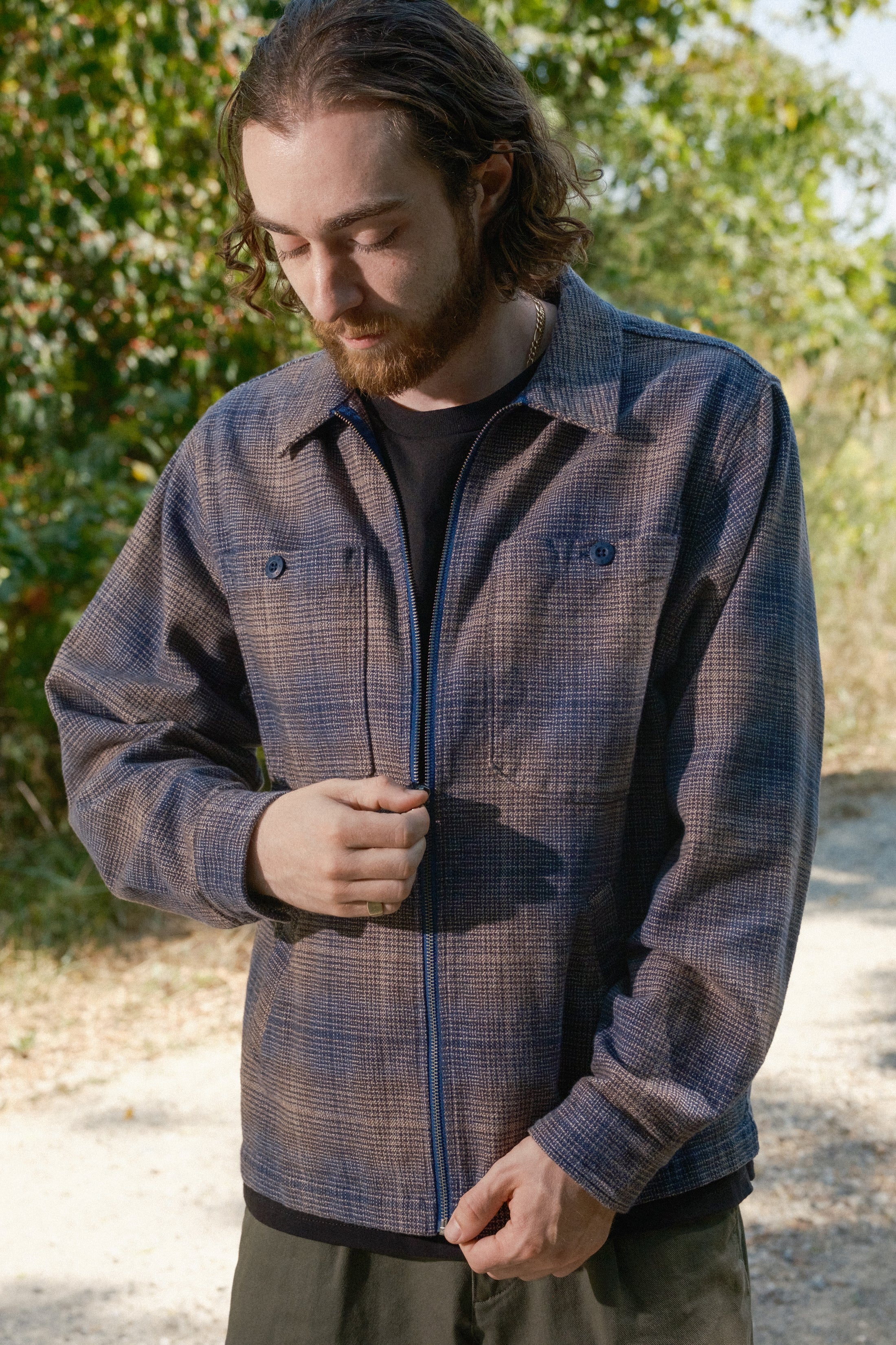 Grain Full Zip Shirt Jacket [Navy] - Image 4