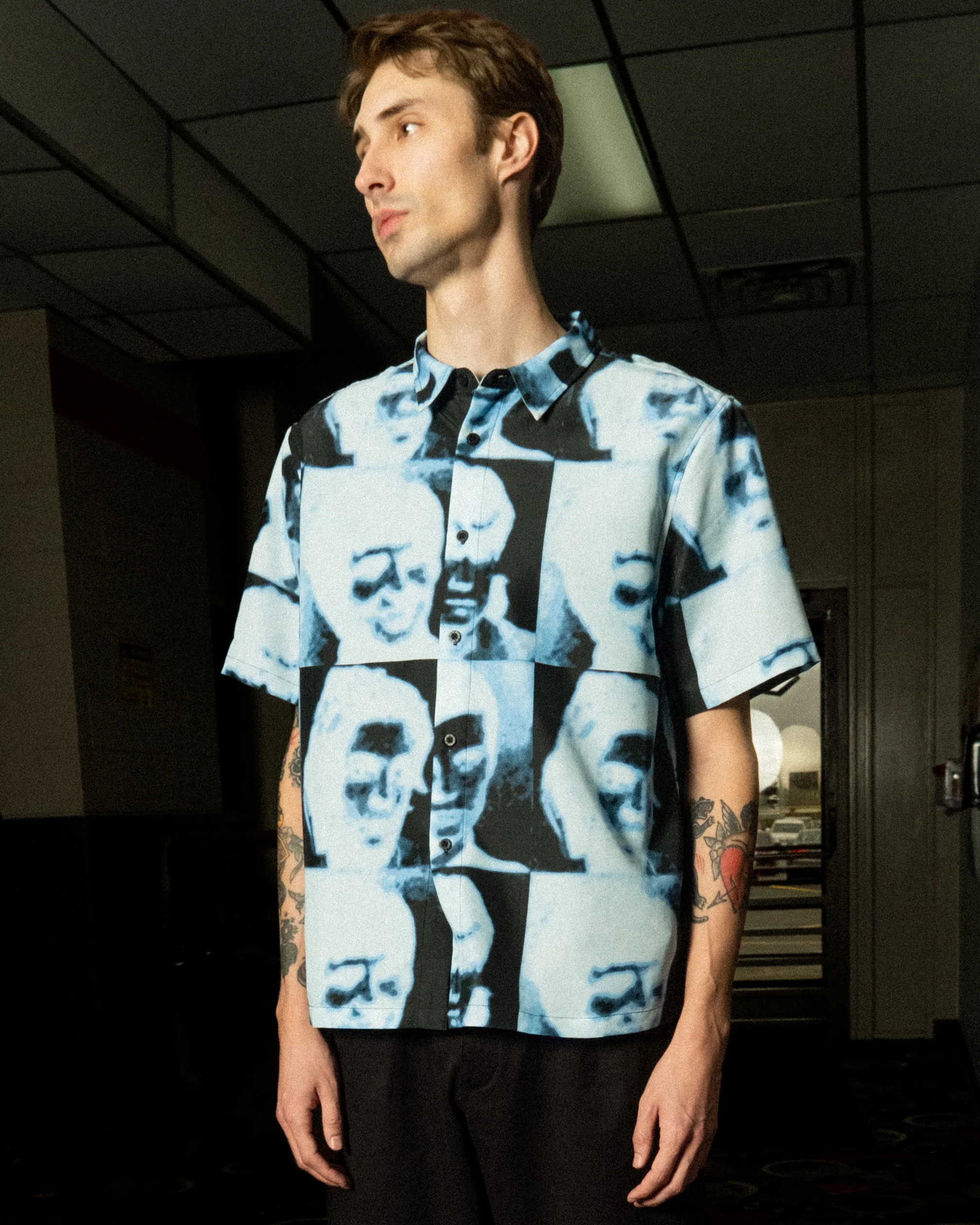 Guise Short Sleeve Button Up Shirt [Blue] - Image 3